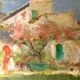 Landscape Painting Oil on Panel Early 1900s Italy Antique Painting