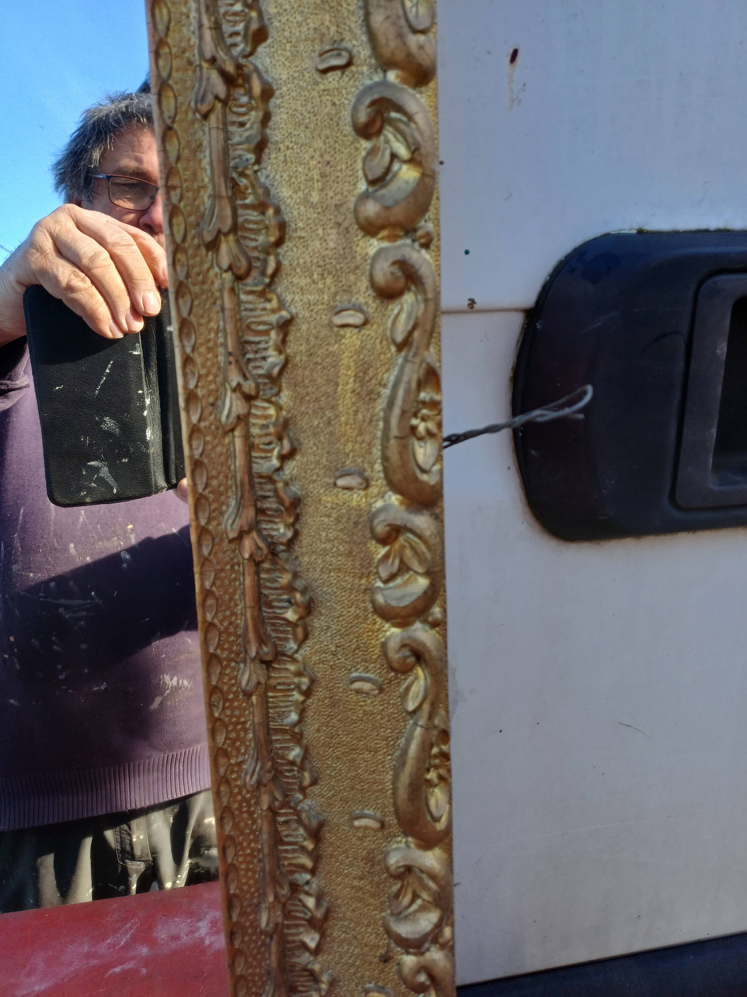 Mirror Wood and gilded Stuk