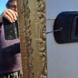 Mirror Wood and gilded Stuk
