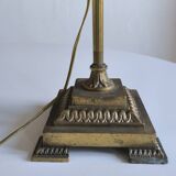 Art Deco bronze and frosted glass tulip lamp