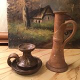 Vintage sandstone candlesticks