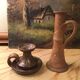 Vintage sandstone candlesticks