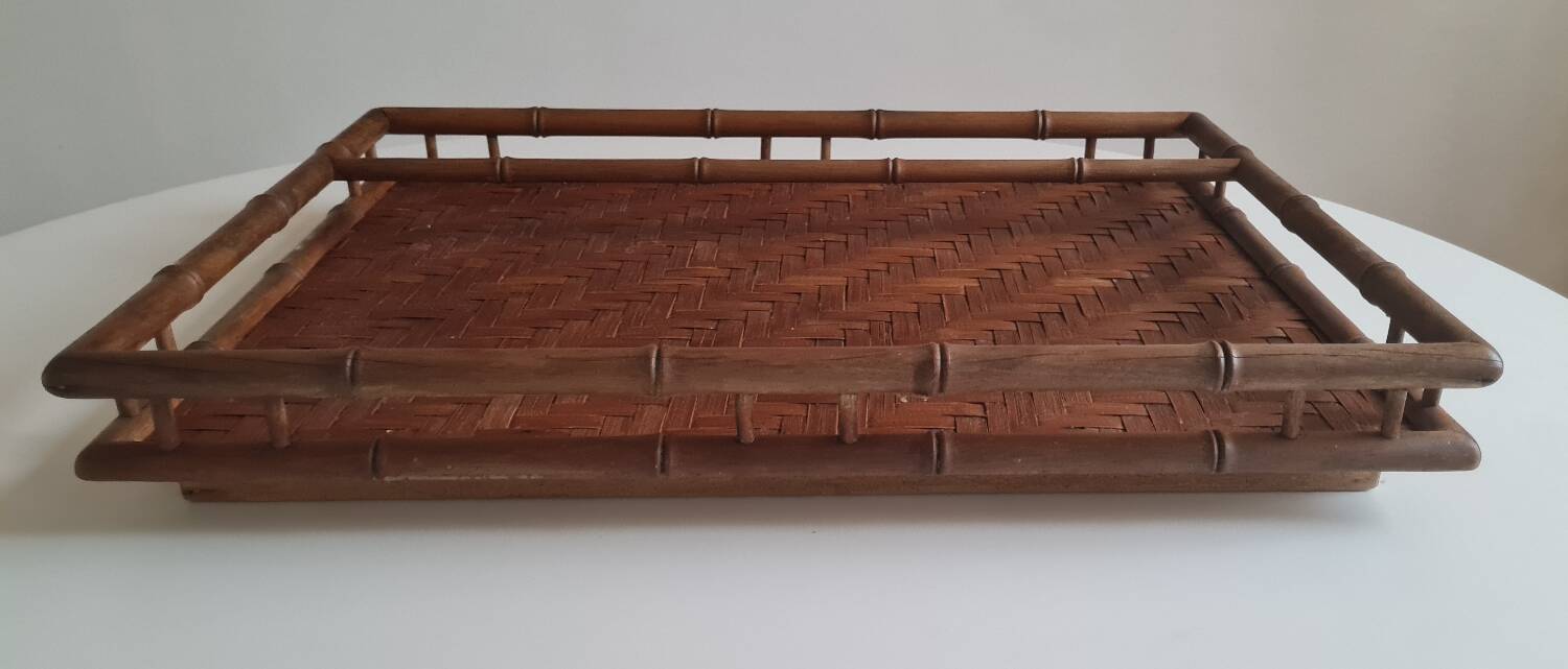 Japanese bamboo tea tray 1950