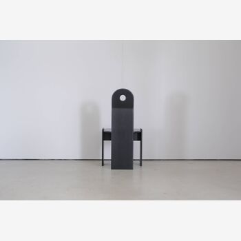 Ensemble de 4 chaises à repas brutalistes noires