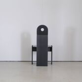 Ensemble de 4 chaises à repas brutalistes noires