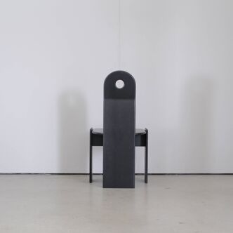 Ensemble de 4 chaises à repas brutalistes noires