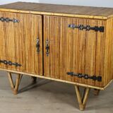 Vintage woven rattan sideboard - 1960
