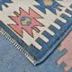 Dusty Pink & Blue Handmade Vintage Rug, 141x184 Cm