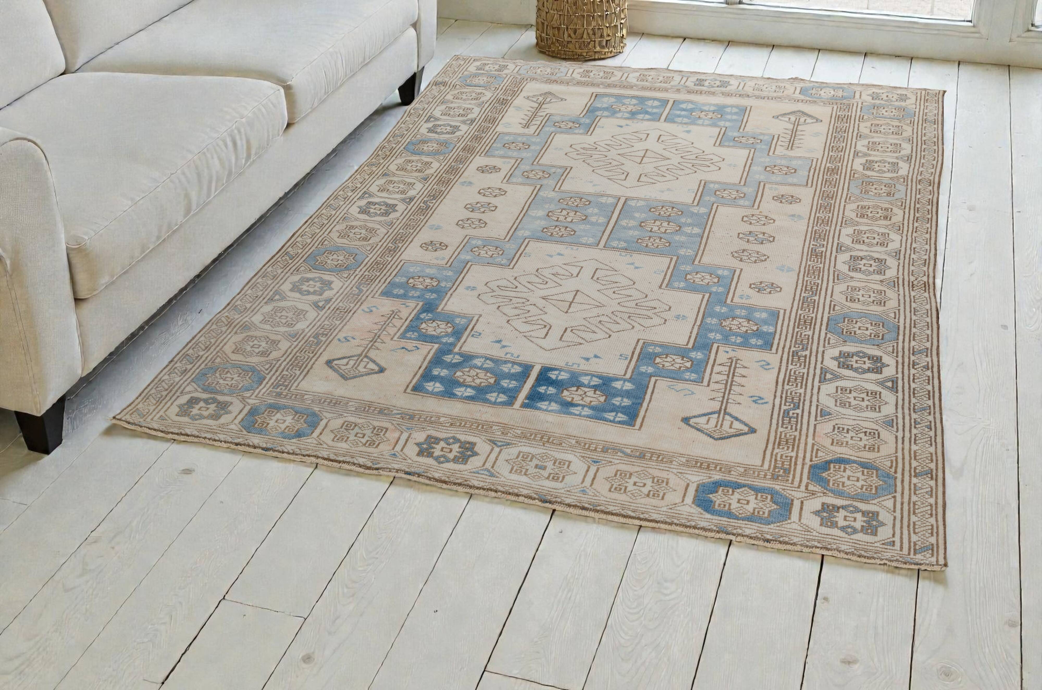 Tapis anatolien vintage géométrique