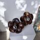 Pair of wooden flower wall lights from the 1970s.