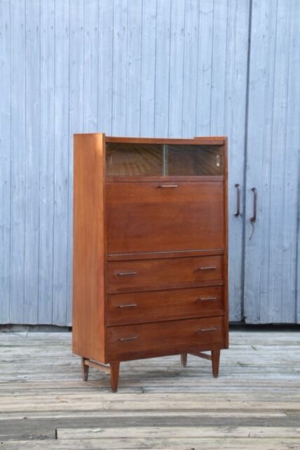 Vintage Secretary in Oak France 1950