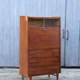 Vintage Secretary in Oak France 1950