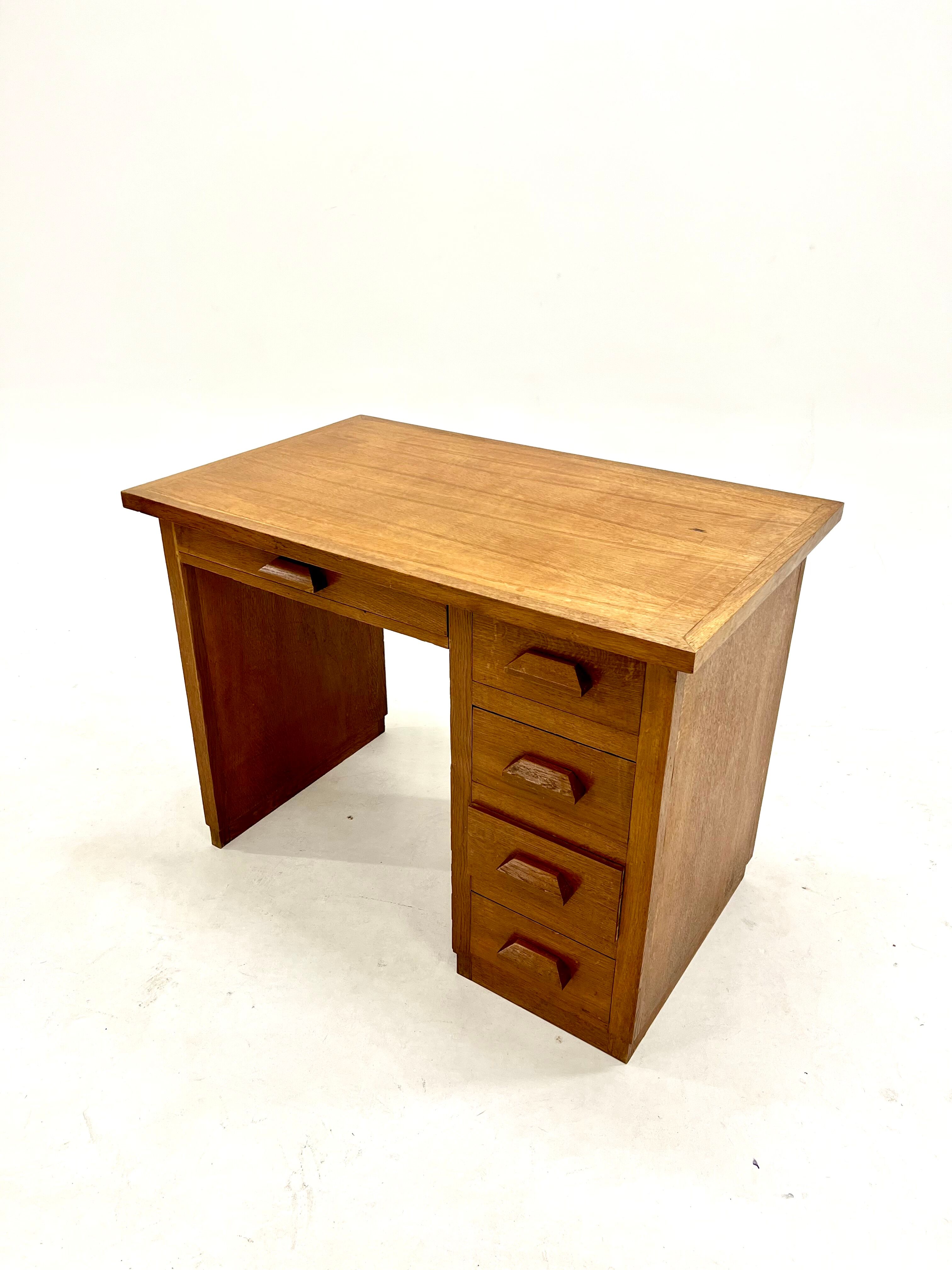 Vintage desk in solid oak 1950s