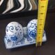 Vintage blue porcelain salt and pepper shakers