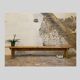 Old solid wood farmhouse bench