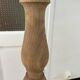 Lampadaire vintage en bois naturel et abat jour en corde années 1960