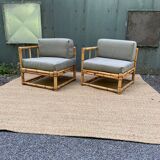 Paire de fauteuils en rotin vintage