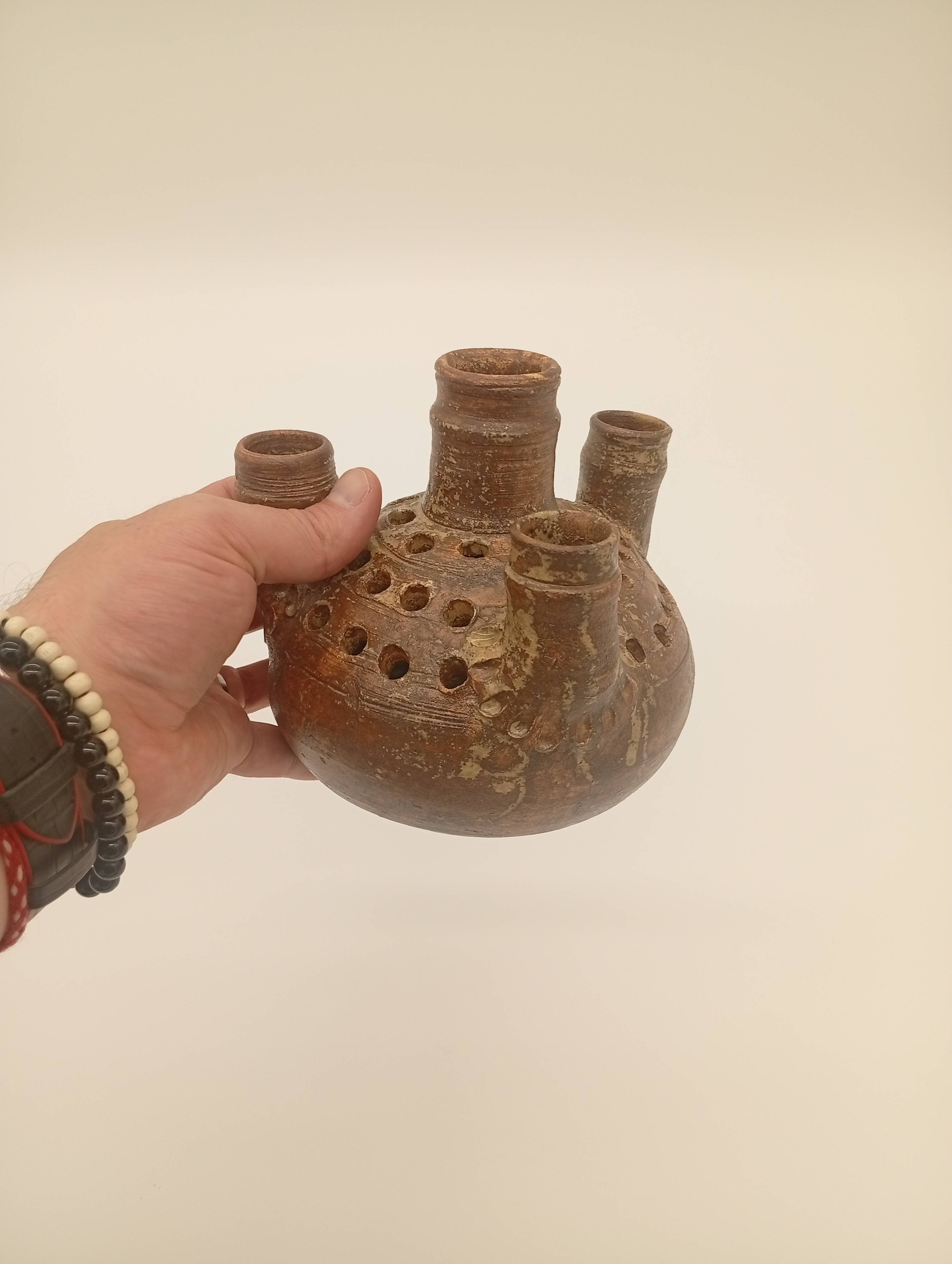 Vase Stoneware Multiple Fireplaces Pottery la Hulotte Caylus Ceramic Studio