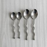 Set of 4 silver-plated metal spoons