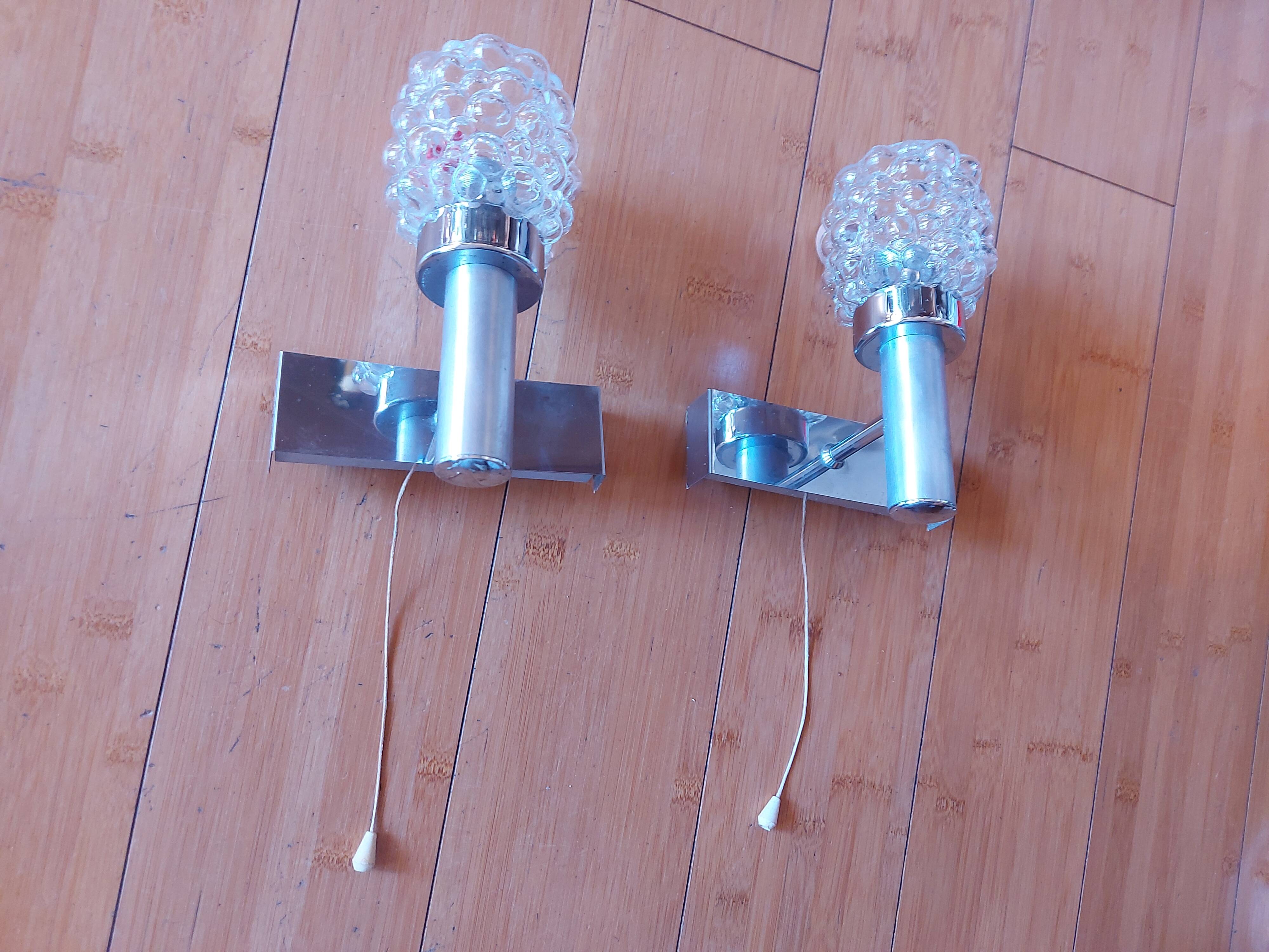Pair of vintage 70's wall lights