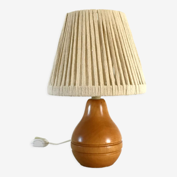 Vintage lamp in wood cotton lampshade