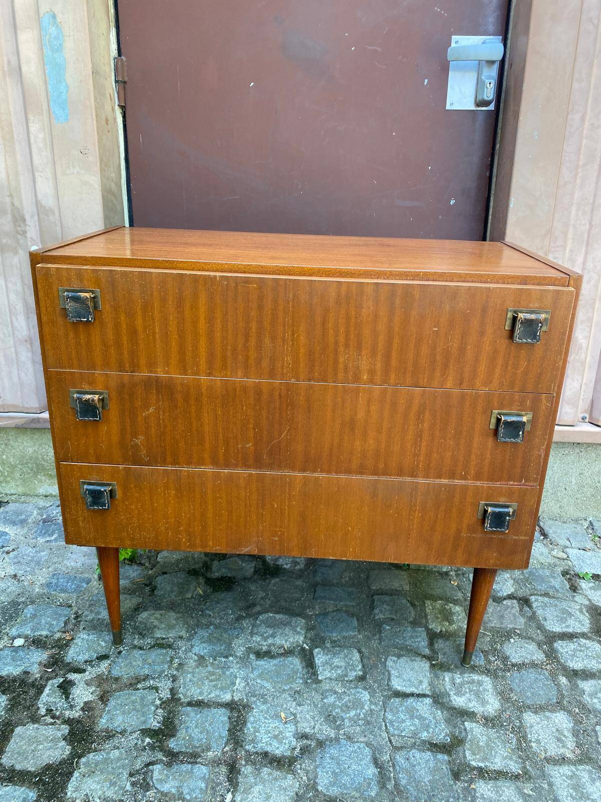 Commode scandinave Mid-Century Modern en bois 1950 3 tiroirs