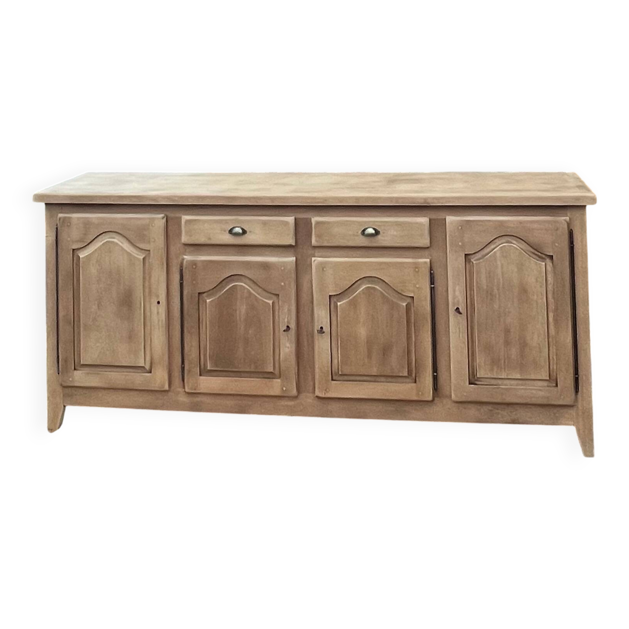 Antique sideboard/buffet in raw oak with splayed legs - 1950s