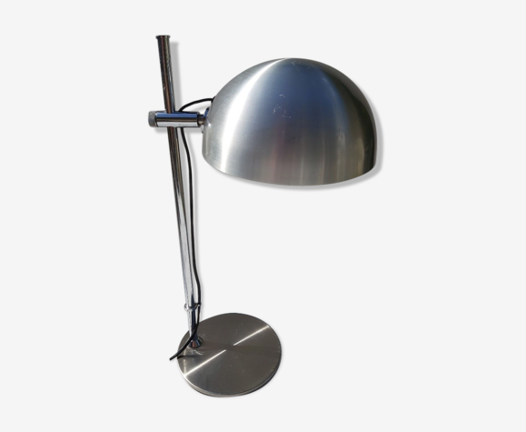 Lampe métal métal chromé et brossé 1970