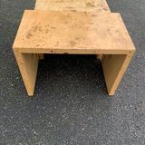 Set of 3 Rare Art Deco Burl Nesting Tables
