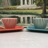 4 vintage ceramic coffee mugs edited by lbvyr circa