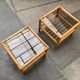 Vintage bamboo and glass side tables, 1970s, set of 2