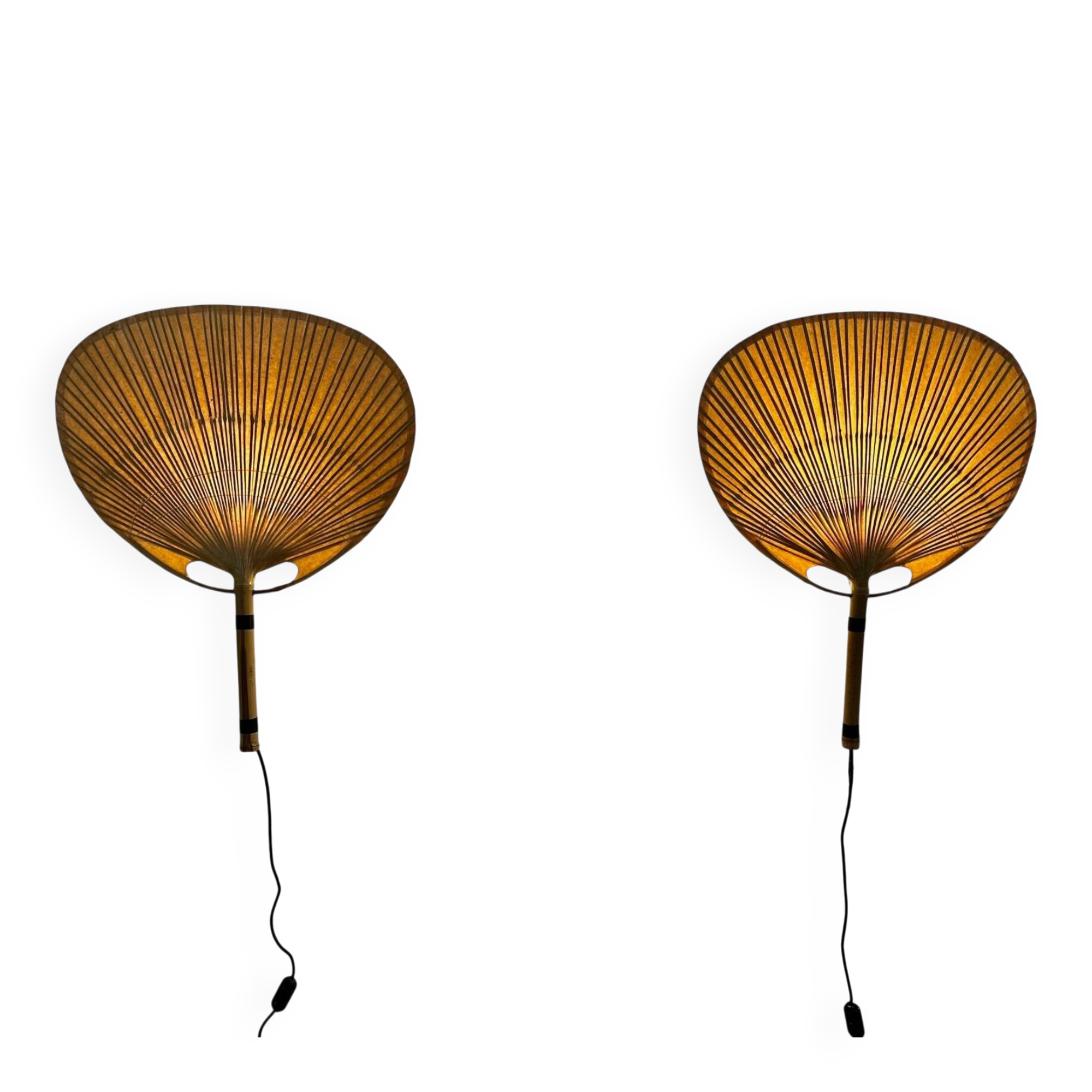 Ingo Maurer Uchiwa III wall lamps, M-Design 1973