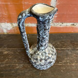 Old pitcher annette roux fat lava ceramics grey & bubbles
