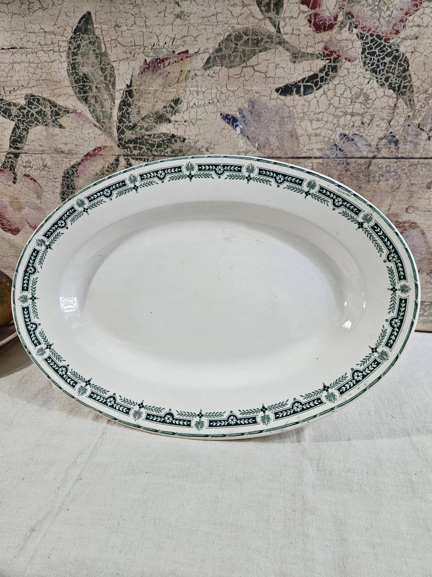Oval Longwy earthenware dish