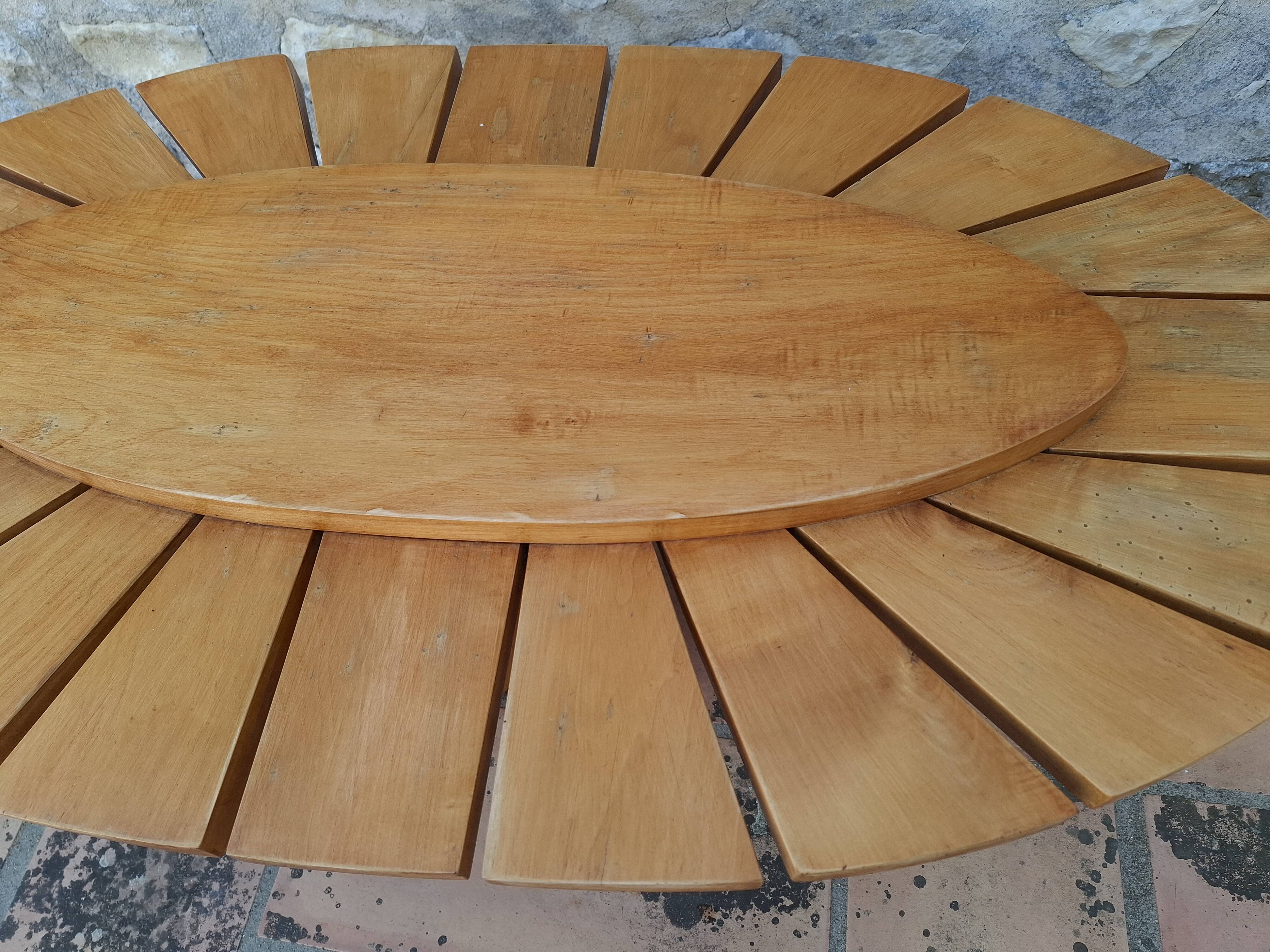 Vintage daisy shaped wooden coffee table