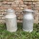 Pair of farm milk jars aluminum cans