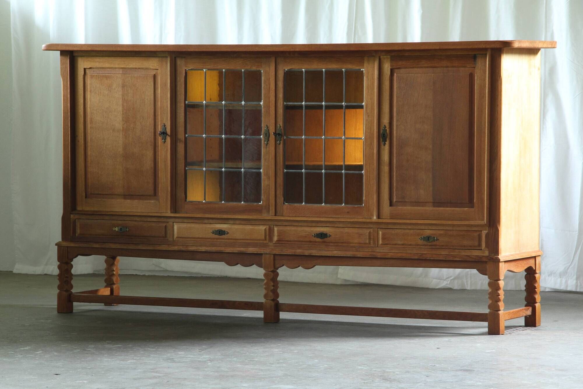 Vintage Danish 1960s Modern Oak Cabinet In The Style Of Henning Kjærnulf