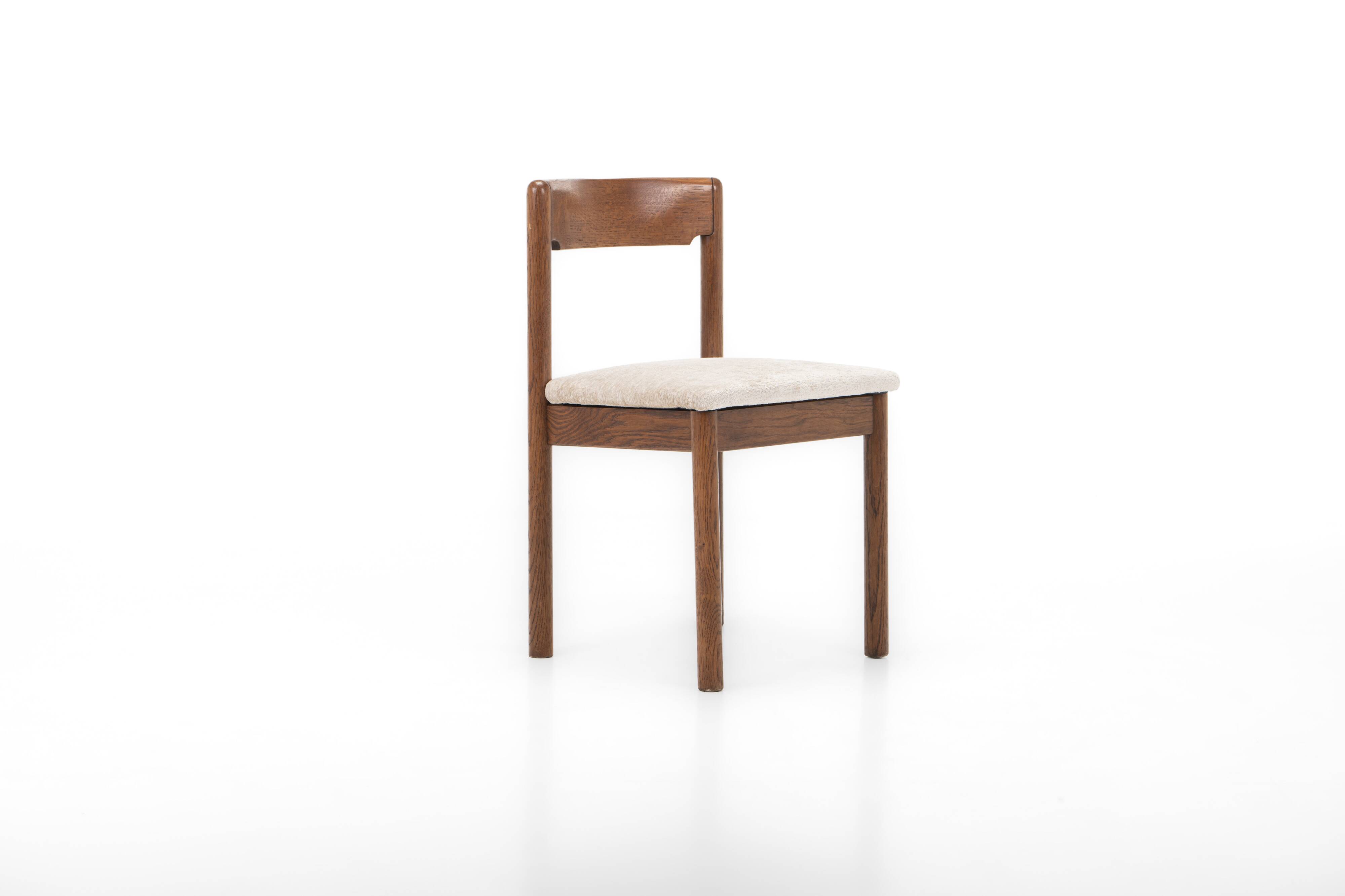 Set of 4 vintage dining chairs in stained oak