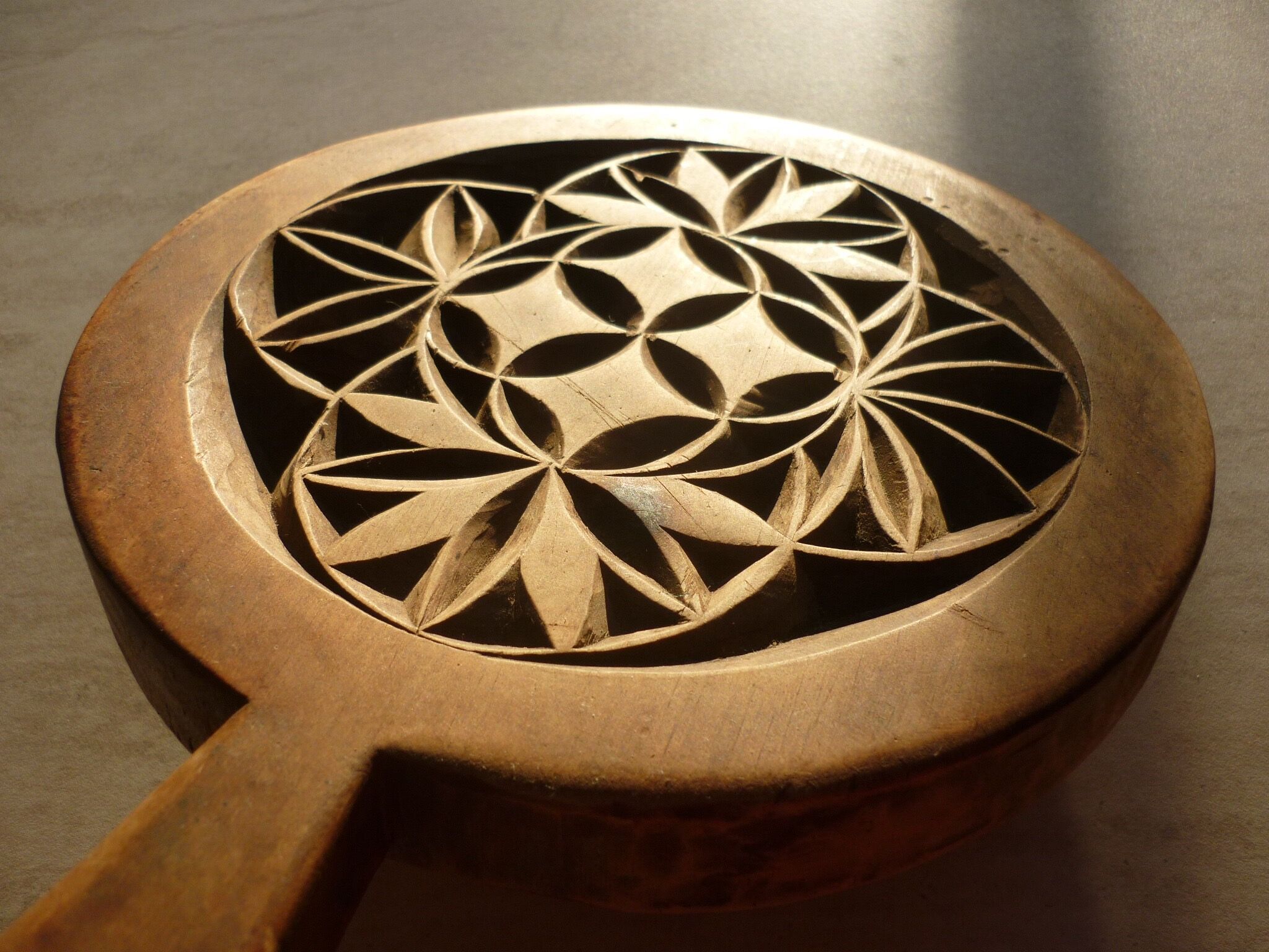 Carved wooden underside