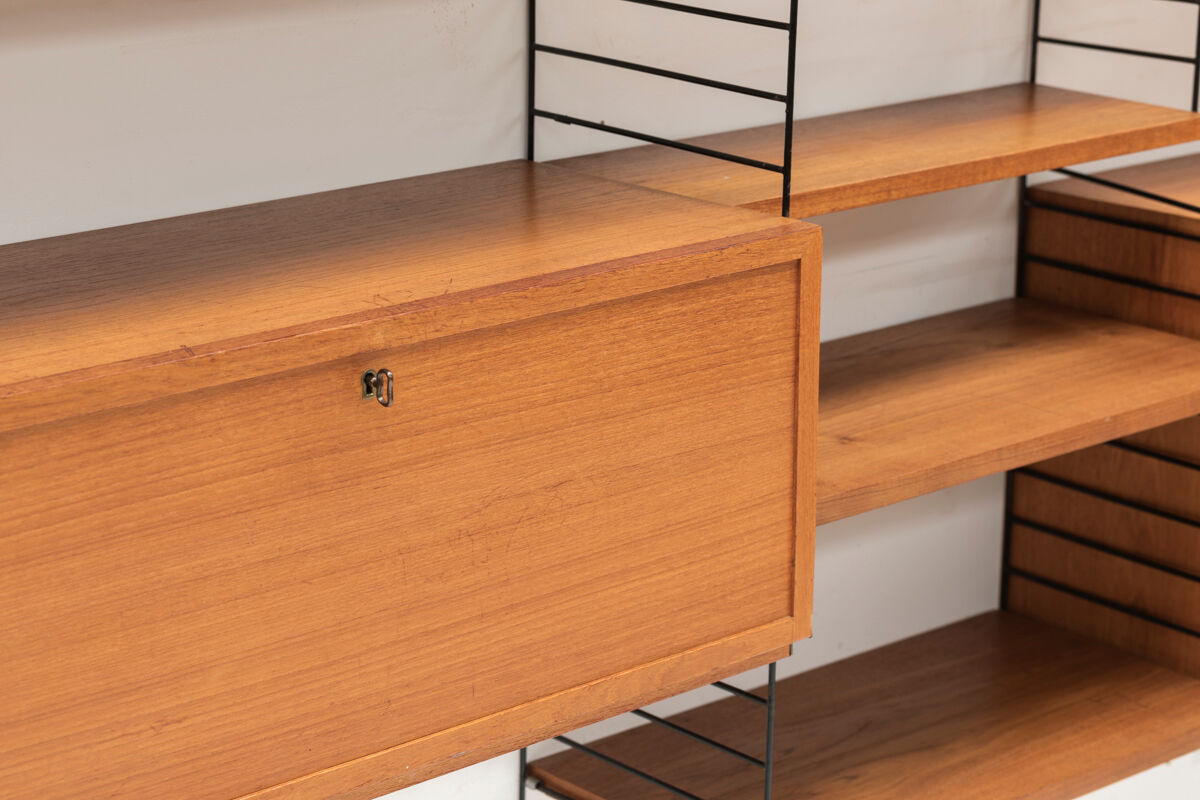 3-Piece wall unit by Nisse Strinning for String, Sweden, 1960s