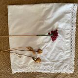 Taie d oreiller ancienne coton et dentelle .