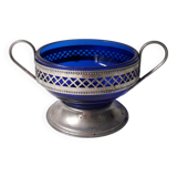 Navy blue bowl with pewter base (A1)