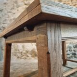 Grande table à manger ancienne en chêne – Extensible – France, années 1920