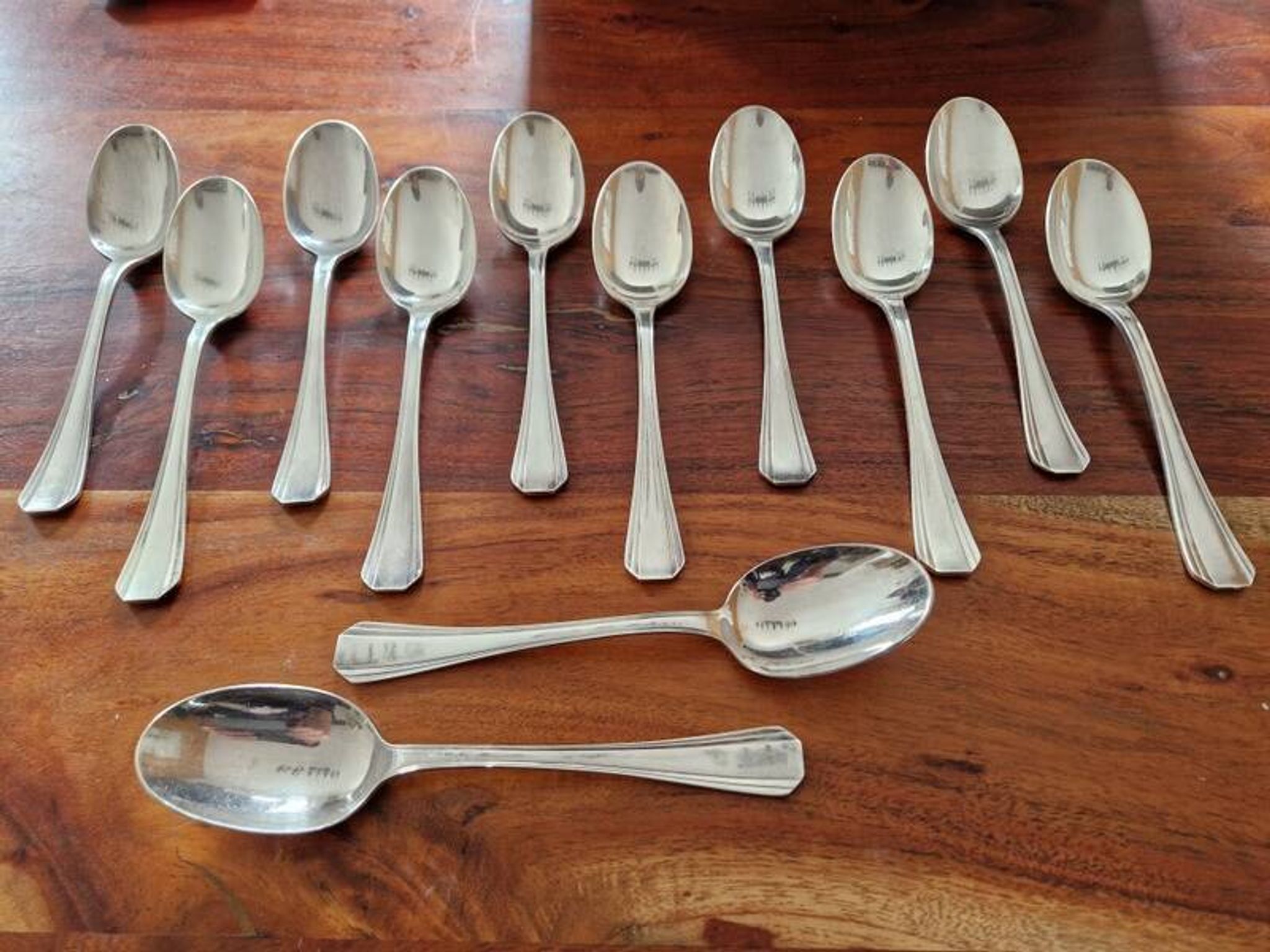 Christofle - Set of 12 Boréal pattern silver-plated table spoons