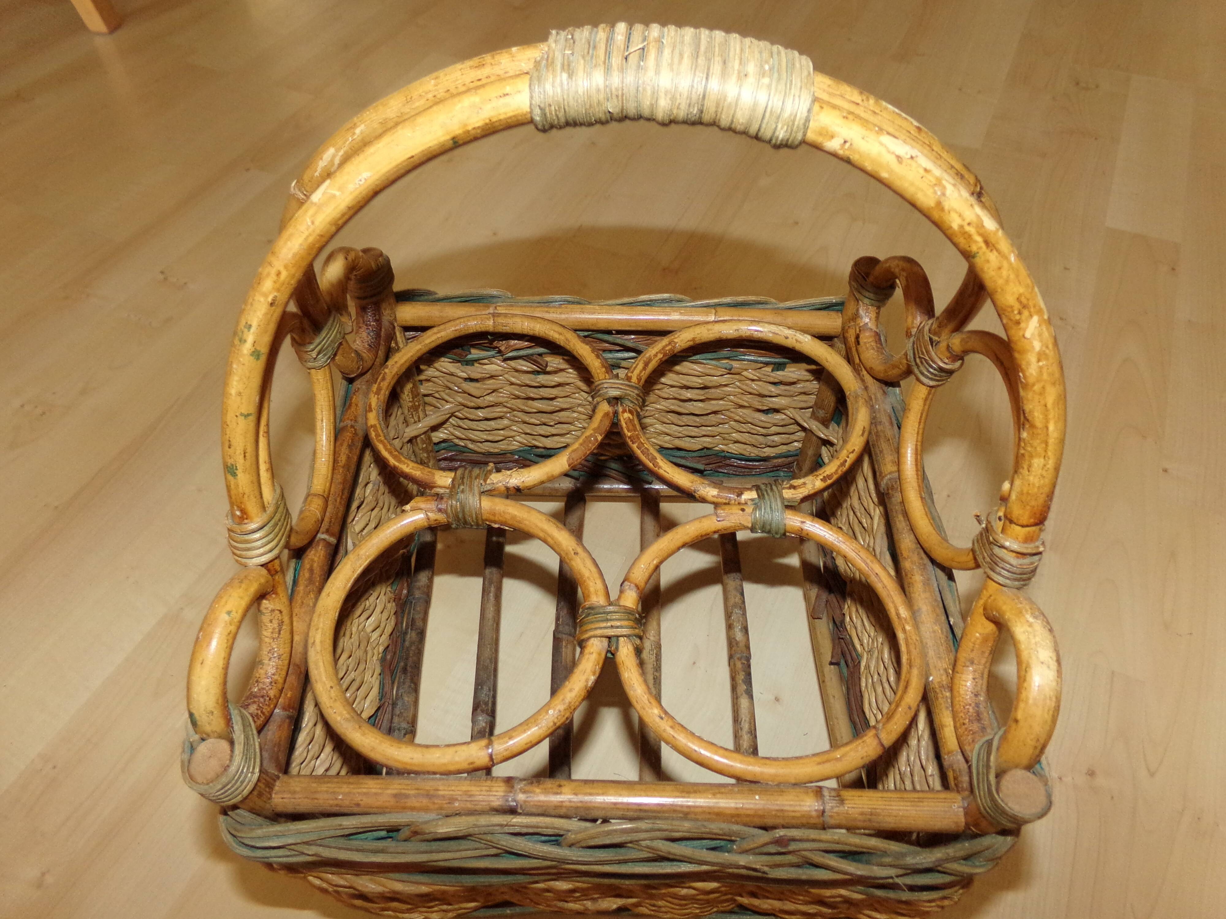Rattan bottle holders and rope