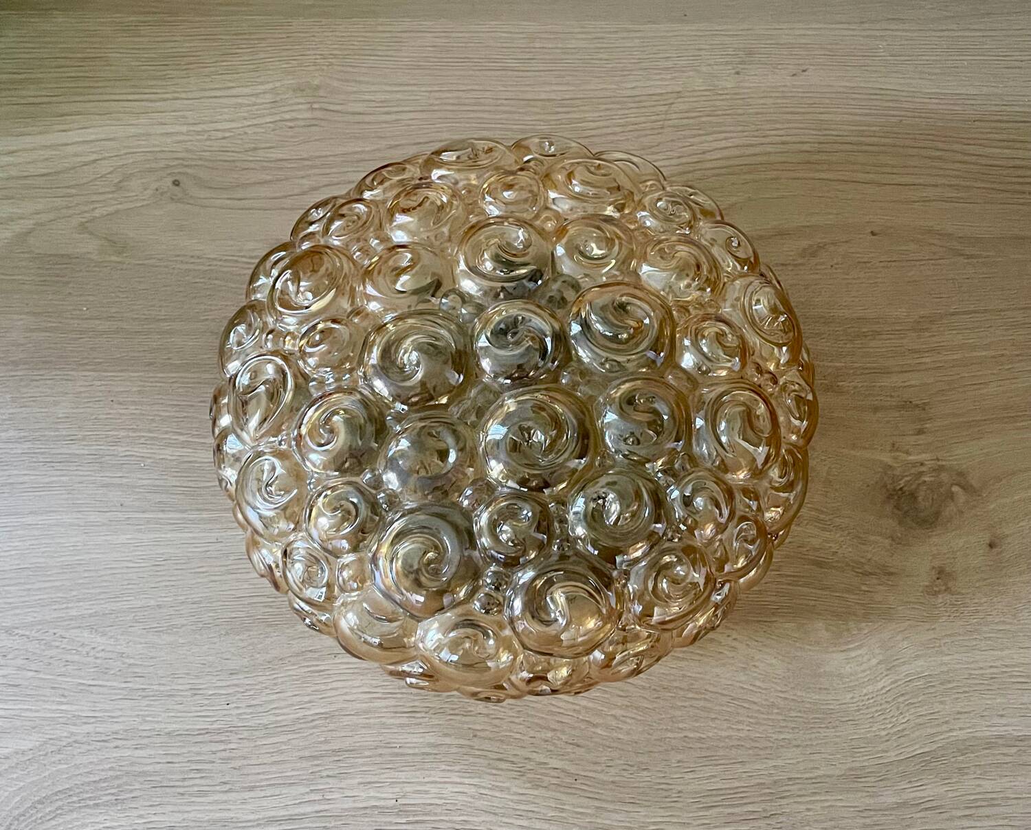 Helena Tynell Vintage Snail Amber Glass Ceiling Light