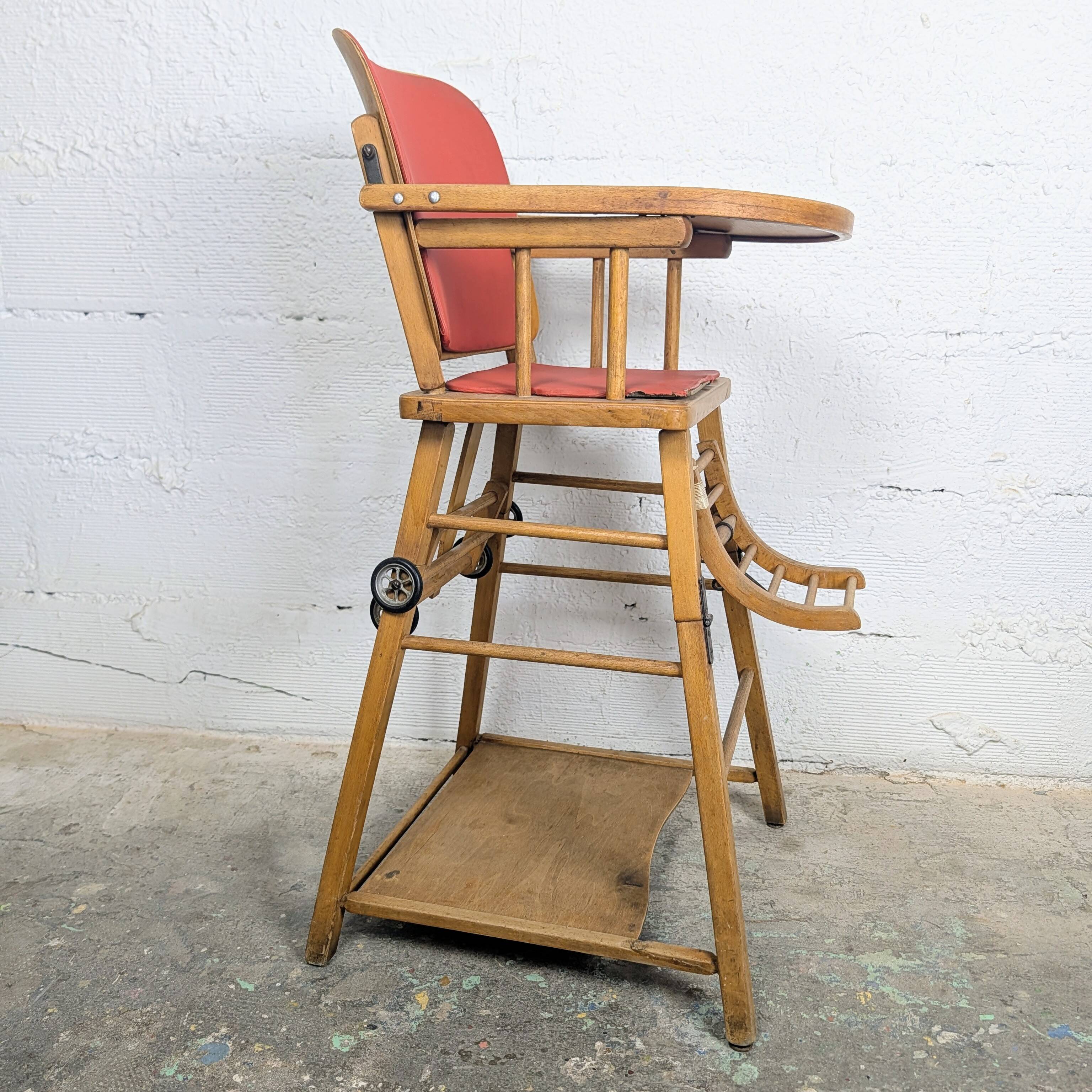 Chaise haute bébé vintage transformable