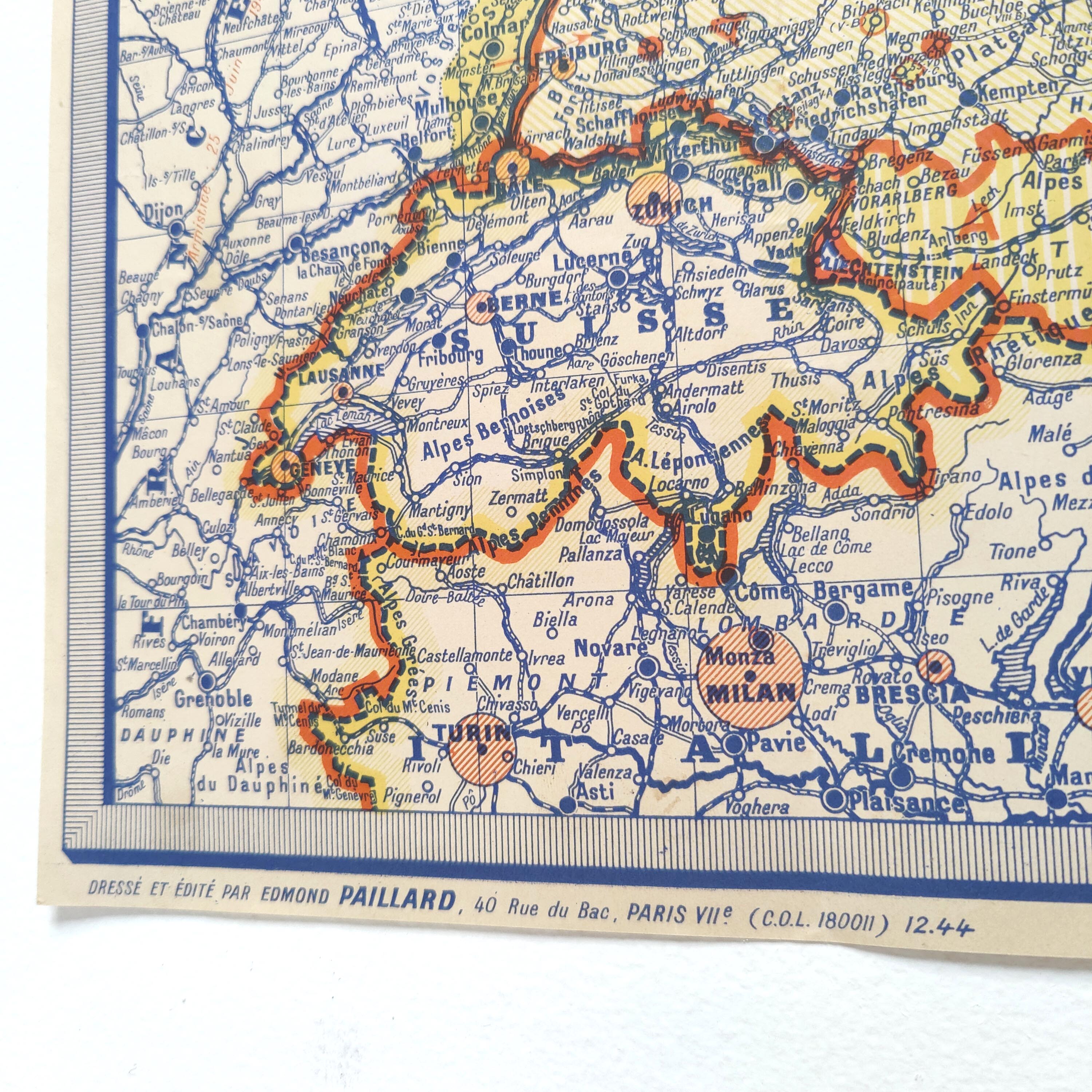 Map Germany and Europe 40s