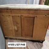 Half-moon buffet in Louis XVI style with burl and marquetry.