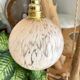 Vintage portable lamp with customizable pink Clichy glass globes